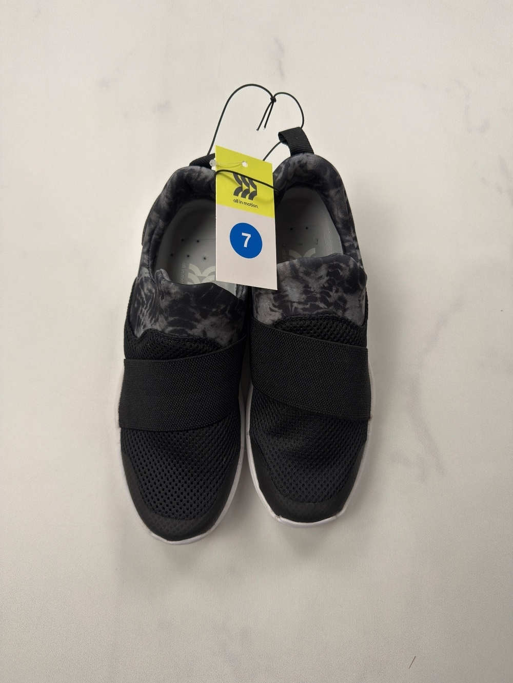 All in Motion Slip-On Shoes Black Gray Tie-Dye - Womens 7